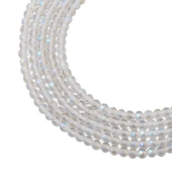 Plated Clear Quartz faceted beads 4mm