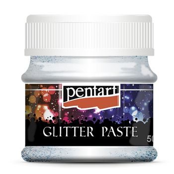 PENTART glitrová pasta fine 50ml stříbrná