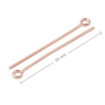 Silver eyepin rose gold-plated 30x0.8mm No.829