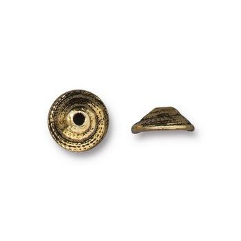 TierraCast 7mm bead cap Shell antique gold