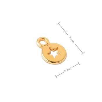 Silver pendant end cap star gold-plated No.899