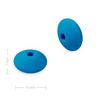 Silicone lentil beads 12x7mm Midnight Blue