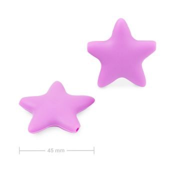 Silicone beads star 45x45mm Light Violet