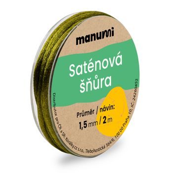 Nylónová saténová šnúra 1,5mm/2m Olive Green