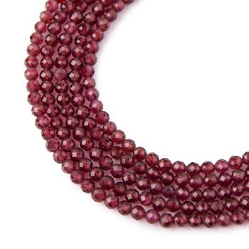 Garnet faceted beads 4mm