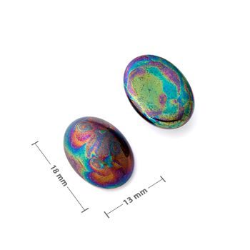 Czech glass cabochon 18x13mm iris