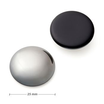 Czech glass cabochon 25mm hematite