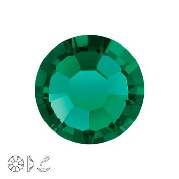 Preciosa MC nalepovací šatónová ruže MAXIMA SS16 Emerald
