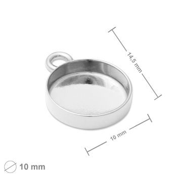 Silver pendant with a setting 10mm No.1209
