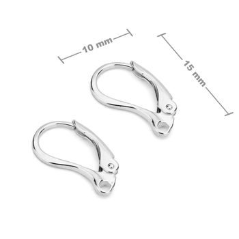 Sterling silver 925 leverback earring hook 15x10mm No.33