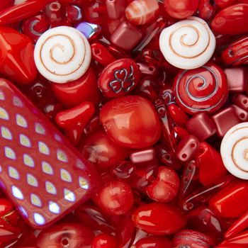 Czech glass beads mix red