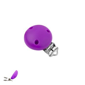 Silicone dummy clip 34mm with 3 holes and a metal buckle Lavender