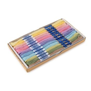 Set of embroidery threads Mouline 12pcs rainbow