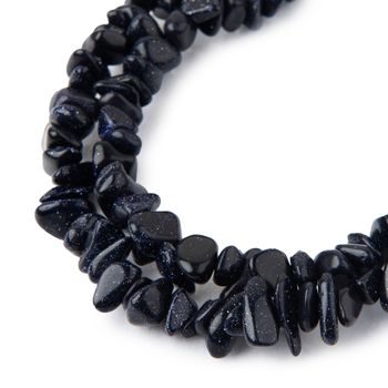 Blue Goldstone crystal chips 80cm