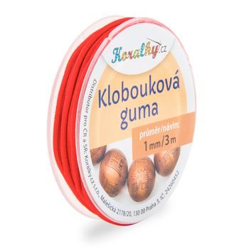 Klobouková guma 1mm/3m červená č.5