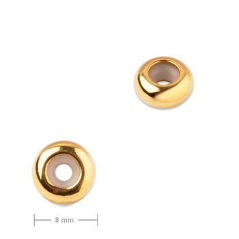 Manumi spacer ring with silicone core 8x4mm gold-plated