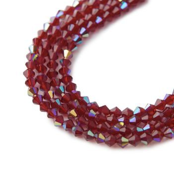 Czech crystal bicone beads 4mm Garnet AB