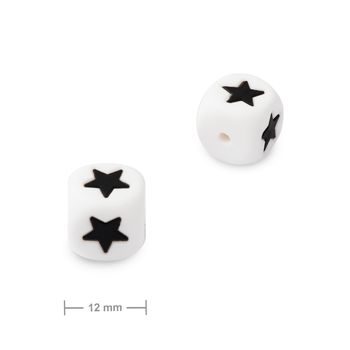 Silicone cube beads 12mm with a star design