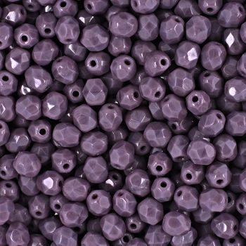 Glass fire polished beads 4mm Opaque Purple