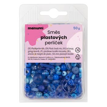 Mix of plastic beads blue