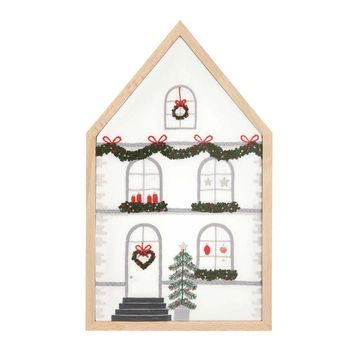 Embroidery kit Christmas house decoration 16x27cm