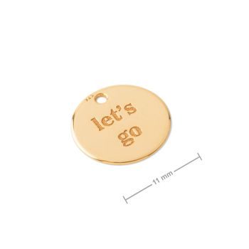 Silver pendant let's go gold plated No.1085