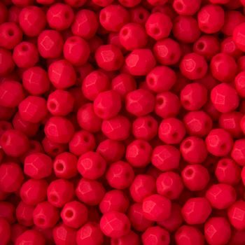 Glass fire polished beads 4mm Neon Red