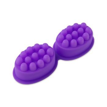 Silicone mould for casting soap mass in the shape of a massage brush