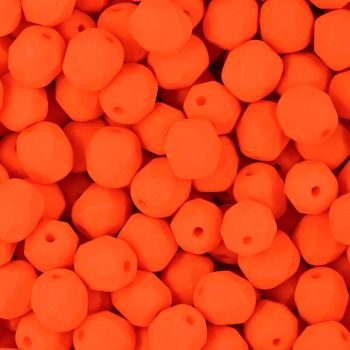 Broušené korálky 6mm Neon Orange