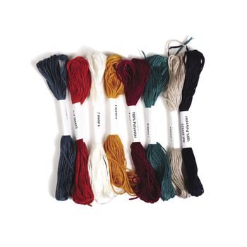 Set of embroidery threads 100% PES 8pcs in muted colors