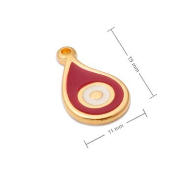 Manumi pendant red drop 19x11mm gold-plated