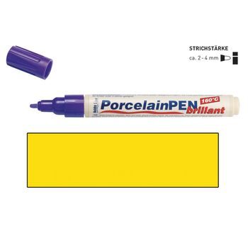 Porcelain and glass pen KREUL BRILLANT signal yellow