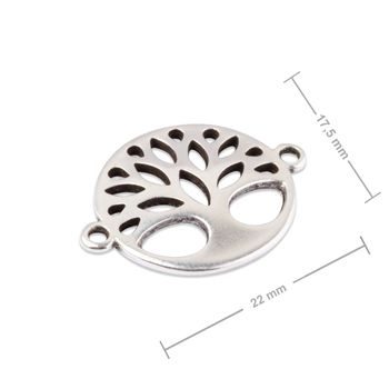 Manumi connector tree of life 22x17.5mm silver-plated