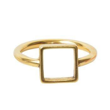 Nunn Design ring base with a frame square 9,5mm gold-plated