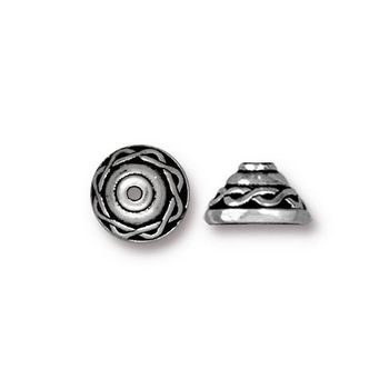 TierraCast bead cap 8mm Celtic antique silver No.380