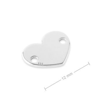 Stříbrný spojovací díl srdce 12 mm