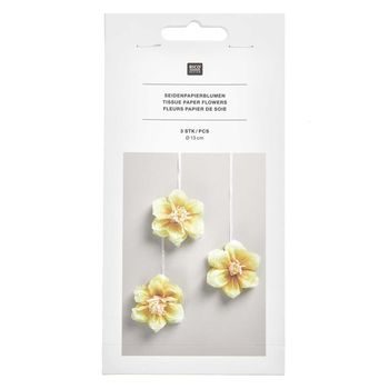 Tissue paper flowers kit - daffodils diameter 13 cm