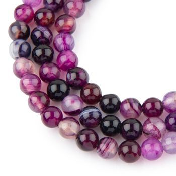 Purple Banded Agate beads 8mm