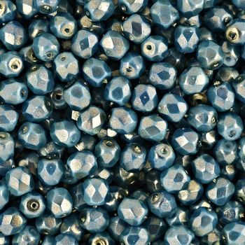 Glass fire polished beads 4mm Halo Ethereal Azurite