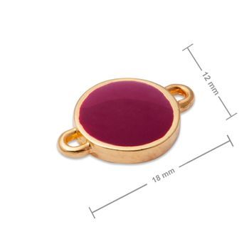 Manumi connector red circle 18x12mm gold-plated