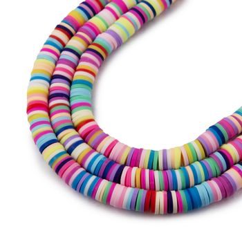 Heishi polymer beads rainbow