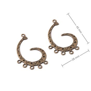 Chandelier earring findings 42x28mm antique brass