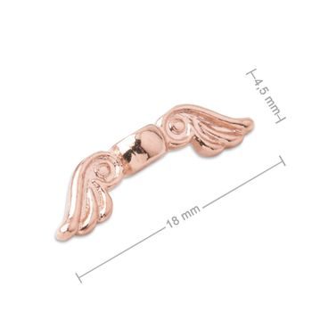 Silver connector wings rose gold-plated 18mm No.805