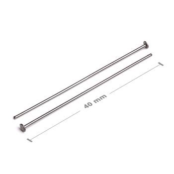 Stainless steel 316L headpins 40x0.7mm