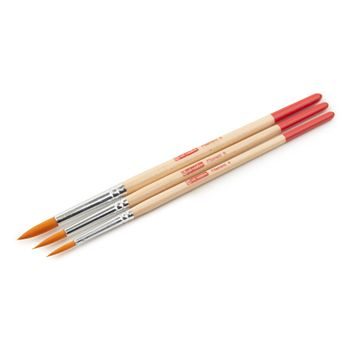 Van Gogh round brushes with synthetic hair for details for aquarelle 3pcs
