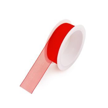 Organza gift ribbon red 25mm/3m