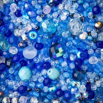 Blue fire polished beads mix