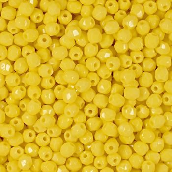 Manumi české broušené korálky 3mm Opaque Yellow