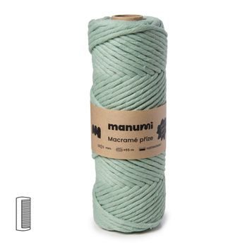 Manumi Macramé příze stáčená 5mm eukalyptus