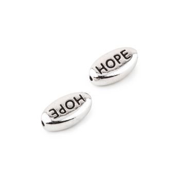 TierraCast bead Word Hope rhodium-plated